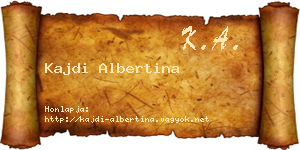 Kajdi Albertina névjegykártya